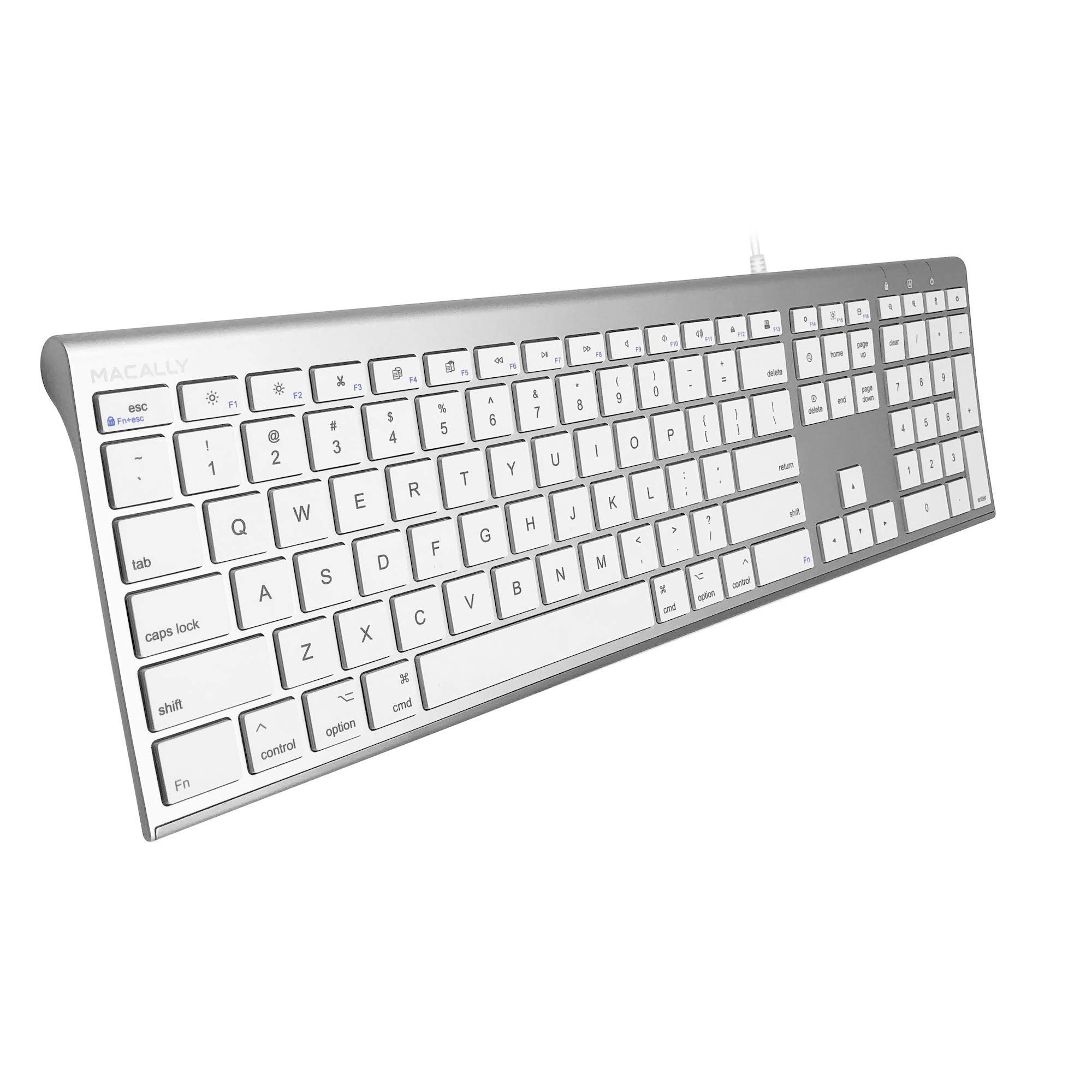 Macally Ultra Slim Wired Computer Keyboard and a Silent Wired Mouse, Ultimate Apple Accessories