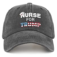 Nurse for Trump Baseball Cap Garden Hat Pigment Black Dad Hat Gifts for Grandpa Outdoor Hat