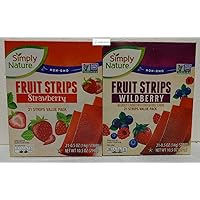 Simply Nature Fruit Strips Variety Value Pack 1 Box Strawberry and 1 Box Wildberry