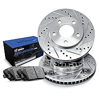 R1 Concepts Front Brakes and Rotors Kit |Front Brake Pads| Brake Rotors and Pads| Semi Metallic Brake Pads and Rotors |fits 2011-2014 Porsche Cayenne