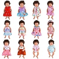 BABESIDE Baby Doll Clothes for 12-18 Inch Dolls, 12 Sets Baby Doll Outfit Accessories - Various Skirts and Unicorn Pattern Pajamas fit Newborn Baby Doll Kids Gift