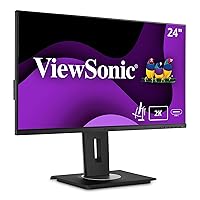 ViewSonic VG2455-2K 24 Inch IPS 1440p Monitor with USB C 3.1, HDMI, DisplayPort and 40 Degree Tilt Ergonomics for Home and Office,blue