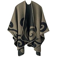 AONTUS Shawls Wraps Poncho Cardigan Cape Knitted Cover Ups Vintage Scarfs Sweater for Womens