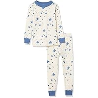 Moon and Back Baby Girls' Organic Cotton Long-Sleeve Top and Bottom Pajama Set, Pack of 2