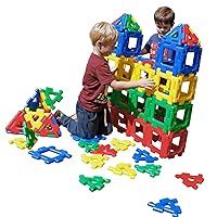 Polydron Kids Giant Class Set - Educational Construction Toy - Multicolored - Children Creative Geometry Building 3D Kit - 2+ Years - 80 Pieces