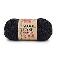 Lion Brand Yarn Wool-Ease Recycled Yarn, 1 Pack, Black