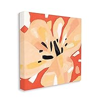 Stupell Industries Tropical Floral Abstraction Vibrant Orange Yellow, Designed by Annie Warren Canvas Wall Art, 24 x 24