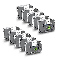 10 Pack Compatible Label Maker Tape Replacement for Brother P Touch TZE-231 TZ231 Laminated Cartridge Refill for Ptouch PT-D210 PT-H110 PT-111 Label Printers, 12mm 0.47