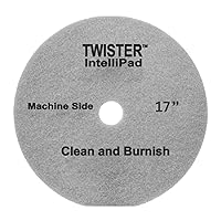 Diversey DD800352 TASKI Twister Intellipad Diamond Coated Floor Machine Cleaning Pad, Made in USA, Burnish to High Super Gloss Finish, Grey/Brown, 17-inch (Pack of 2)