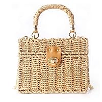 Women Handwoven Rattan vintage purse Beach Sea Bag Casual Handbag tote Basket Straw vacation Bag