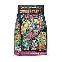 Bones Coffee Company Sweet Tater Swirl Ground Coffee Beans Cinnamon Sweet Potato Flavor | 12 oz Flavored Coffee Gifts Low Acid Medium Roast Gourmet Coffee Beverages (Ground)