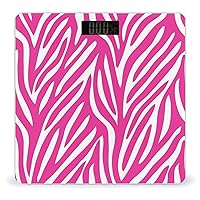 Pink Zebra Print LCD Display Digital Scales for Body Weight Tempered Glass Weight Scale for Home Gym