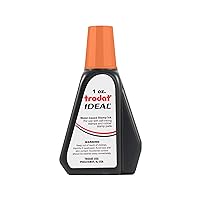 Trodat 52730 Ideal Premium Replacement Ink for Use with Most Self Inking and Rubber Stamp Pads, 1oz., Orange