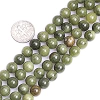 JOE FOREMAN Green Canada Jade Beads for Jewelry Making Natural Gemstone Semi Precious 8mm Round Green 15