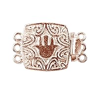 Rose Gold Overlay Multi Strand Clasp with 3 Holes CRG-441