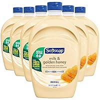 Hand Soap Refill, Milk and Golden Honey, Bathroom Hand Soap in Bulk, Premium Scented Liquid Hand Soap, 300 Fluid Ounces Total (50oz bottle, Case of 6 Bottles)