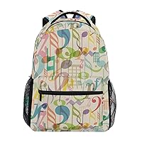 ALAZA Music Note Musical Symbol Vintage Backpack Purse with Multiple Pockets Name Card Personalized Travel Laptop School Book Bag, Size S/16 inch