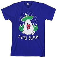 Threadrock Men's Alien Santa Claus I Still Believe T-Shirt