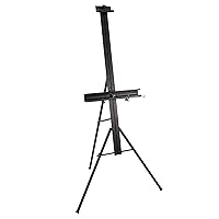 Niecho 66 Inches Black Easel Stand,Aluminum Metal Easels for Painting Canvas Adjustable Height from 17 to 66 with Carry Bag for Table-Top/Floor