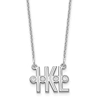 Jewels By Lux 10K Gold Etched 3 Initial Diamond Cable Chain Necklace (Length 18 in Width 14.36 mm)