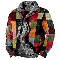 Men's Fleece Lined Jacket For Men Winter Thick Sherpa Lapel Windbreaker Zipper Trucker Jackets Coat Big Tall Coats