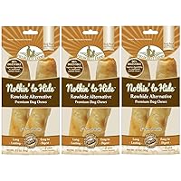 Fieldcrest Farms Nothing to Hide Natural Rawhide Alternative 5'' Rolls for Dogs - 3 Pack (6 Chews) Premium Grade Easily Digestible Chews (Peanut Butter)