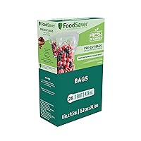 FoodSaver 1-Pint Precut Vacuum Seal Bags with BPA-Free Multilayer Construction for Food Preservation, 28 Count, Clear