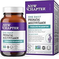 New Chapter Prenatal Vitamins, One Daily Prenatal Multivitamin with Methylfolate + Choline for Healthy Mom & Baby, Gluten Free & Non-GMO, 90 Count