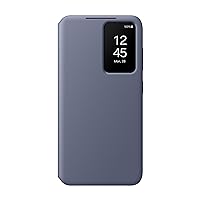 SAMSUNG Galaxy S24 S-View Wallet Phone Case, Protective Cover with Smart Small Screen View, Finger Tap Control, Slim Design, Card Holder Pocket, US Version, EF-ZS921CVEGUS, Violet