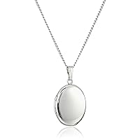 Amazon Essentials Sterling Silver Polished Oval Locket Necklace (previously Amazon Collection)