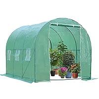 Portable Greenhouse 10'xW7'xH7' Green House Large Walk-in Greenhouses for Outdoors Greenhouse Plastic with Observation Windows and Rolling-up Door