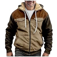 Aztec Jacket For Men Hoodies Fleece Lined Jacket Full Zip Up Thick Hoodie Winter Swearshirts Coat Workout Jackets