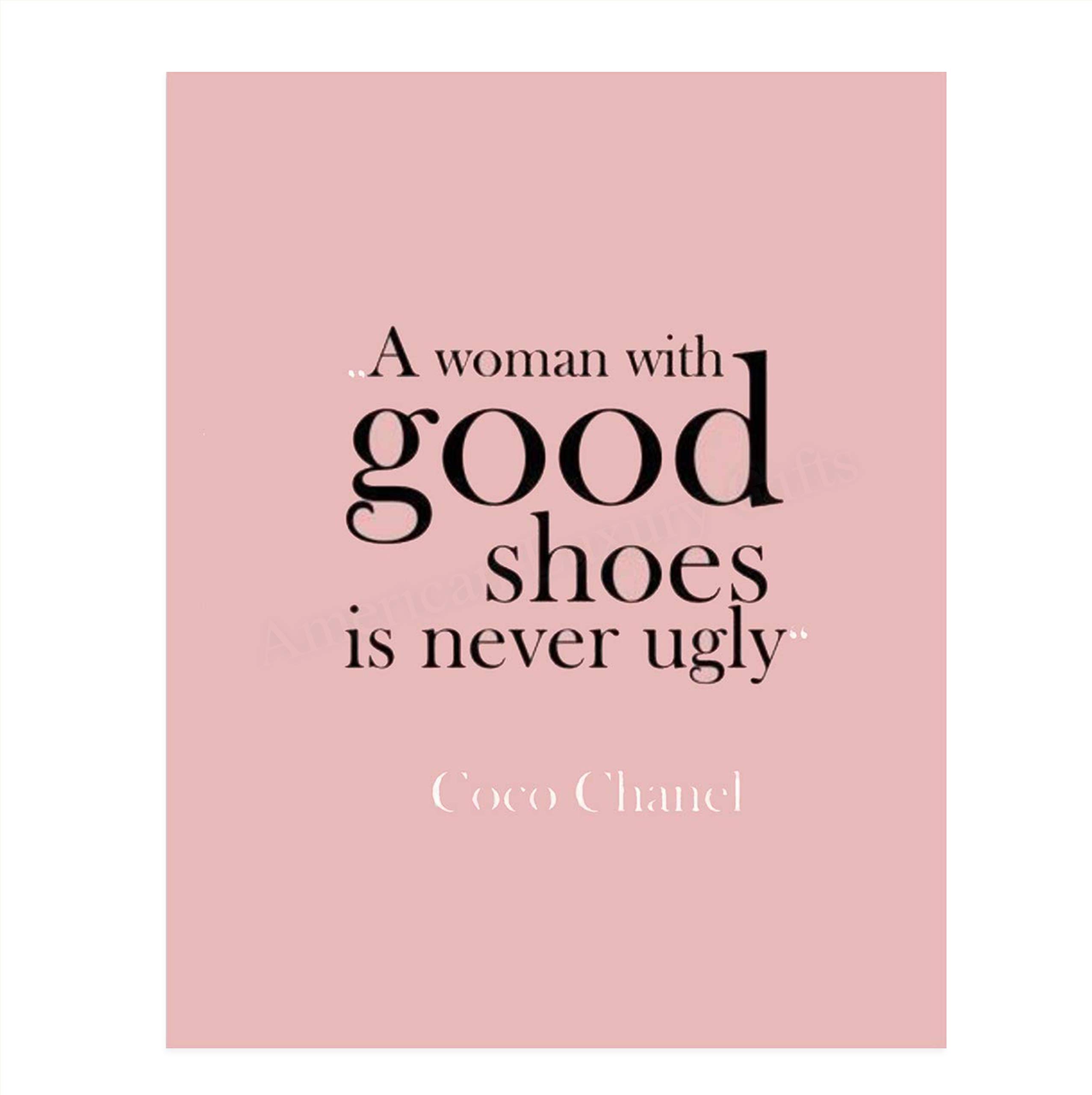 Mua CoCo Chanel Quotes Wall Art- “A Woman with Good Shoes is Never Ugly”- 8  x 10