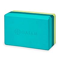  Gaiam Yoga Block - Supportive Latex-Free Eva Foam - Soft  Non-Slip Surface with Beveled Edges for Yoga, Pilates, Meditation - Yoga  Accessories for Stability, Balance, Deepen Stretches (Cool Mint) 
