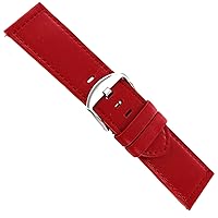 28mm deBeer Red Genuine Calf Remborde Thick Stitched Mens Watch Band EZ PINS