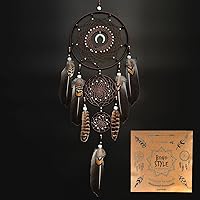 Large Dream Catchers for Bedroom Adult Brown Boho Dream Catcher Wall Decor with Turquoise Hanging Ornament Teen Dorm Room Decor Festival Gift (NO.9)