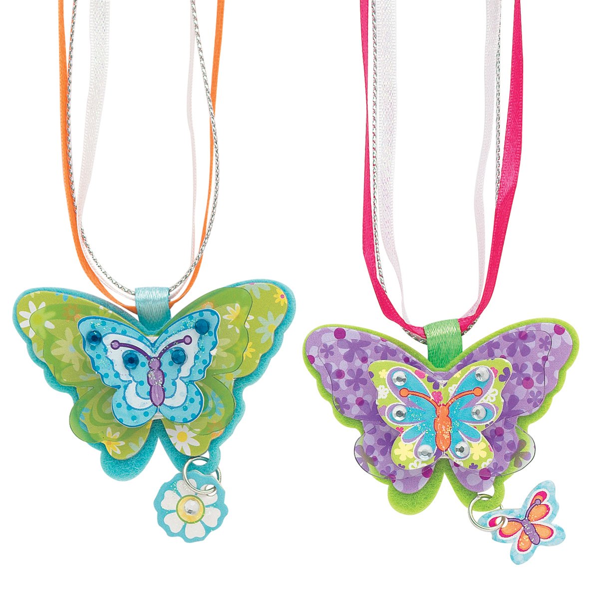 Creativity for Kids Butterfly Necklaces - Children's Jewelry Making Craft Kit - Makes 6 Necklaces