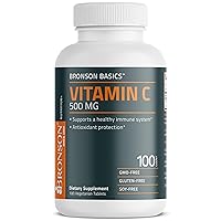 Bronson Vitamin C 500 MG Supports a Healthy Immune System & Antioxidant Protection, Non-GMO, 100 Vegetarian Tablets