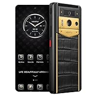 METAVERTU 2 Luxury Custom Made - 18K Gold Shield with Alligator Skin Web3 AI Phone - Gold and Black (1, TB)