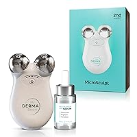MicroSculpt Microcurrent Facial Device | Anti Aging Face Serum (30 Day Supply) | Niacinamide 5% | Professional Anti Aging Facial Massager, Micro Current Face Roller for Skin Tightening