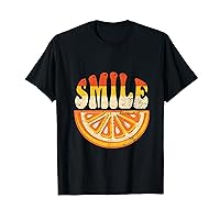 Smile Orange Slice Vintage Shirts Funny Orange Fruit Lover T-Shirt