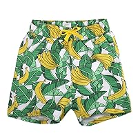 ESTAMICO Boys' Quick Dry Beach Swim Trunk Printed Board Shorts with Pockets