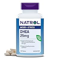 Natrol DHEA Tablets Promotes Balanced Hormone Levels, Supports a Healthy Mood, Supports Overall Health, Helps Promote Healthy Aging, HPLC Verified, 25mg, 300 Count