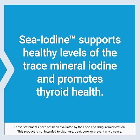 Life Extension Sea-Iodine™, kelp and bladderwrack-derived iodine, supports healthy levels of this essential nutrient for thyroid health and beyond, non-GMO, gluten-free, vegetarian, 60 capsules