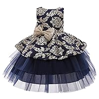 Baby Clothes Girl Dress Dress Gown Party Paillette Girls Bowknot Tulle Birthday Wedding Dress with Sleeves for