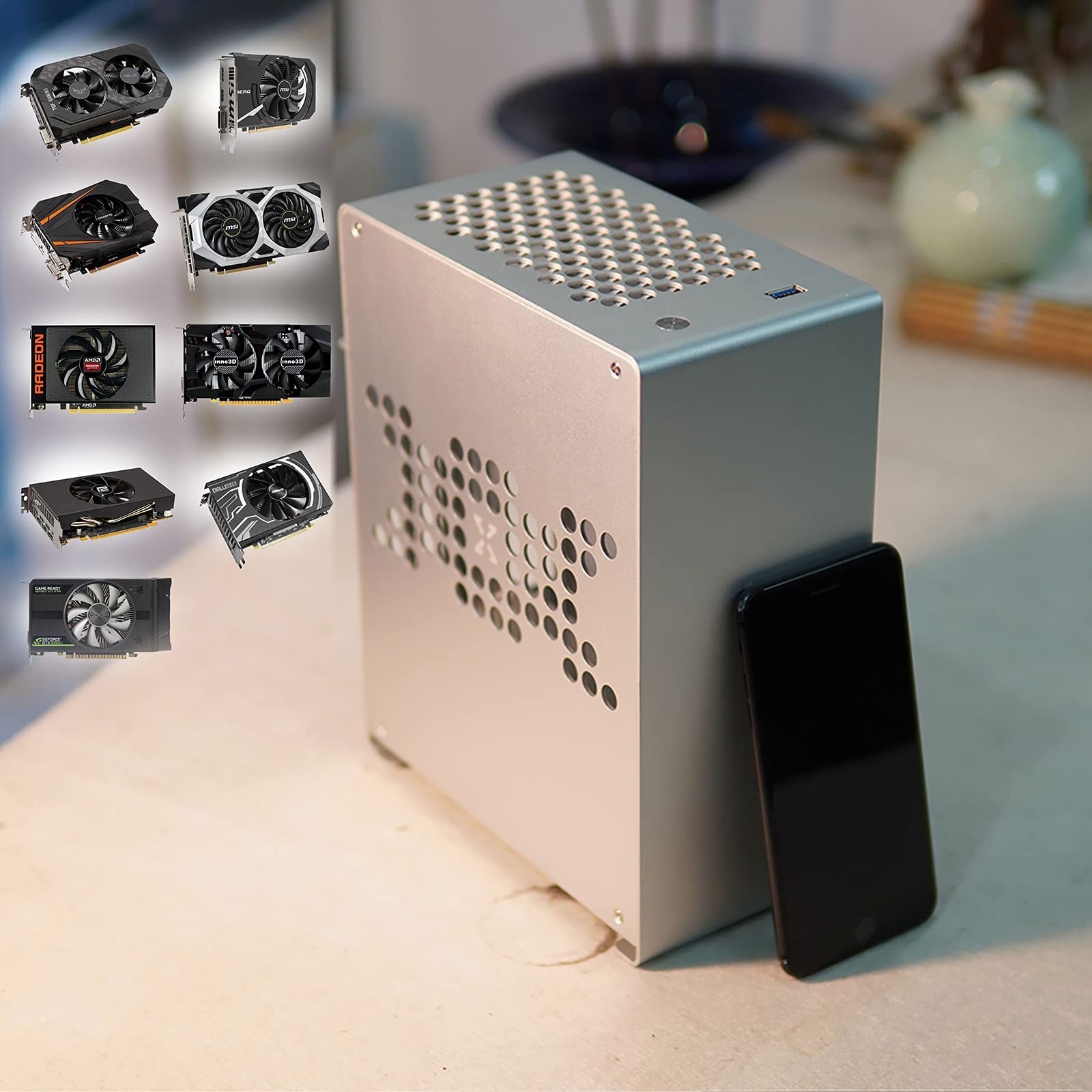 Mua Mini-Itx Case Aluminum, Desktop Computer Case Silver Color, Gaming Pc  Case Micro Size For Office-Home Diy Installation Trên Amazon Mỹ Chính Hãng  2023 | Giaonhan247