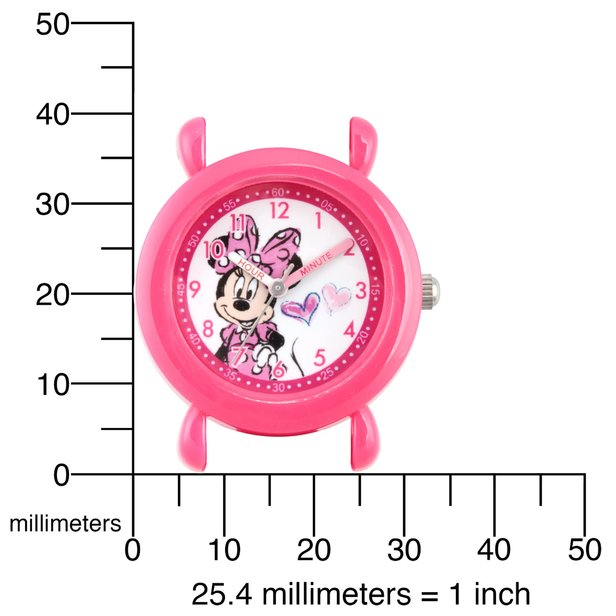 Disney Minnie Mouse Kids' Plastic Time Teacher Analog Quartz Silicone Strap Watch