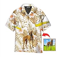 Funny Greyhound Dog Custom Photo Hawaiian Shirt for Men Women Multicolor