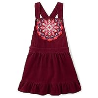 Gymboree Girls and Toddler Embroidered Sleeveless Skirtall Jumpers, Spice Mkt Rubine, 5T