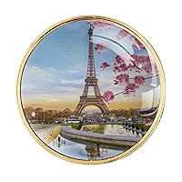 France Paris Eiffel Tower Flower Scenery 2 PCS Car Aromatherapy Essential Oil Gift for Man Diffuser Vent Clip Car Air Fragrance Freshener Zinc Alloy Locket with 4 PE Refill Pads